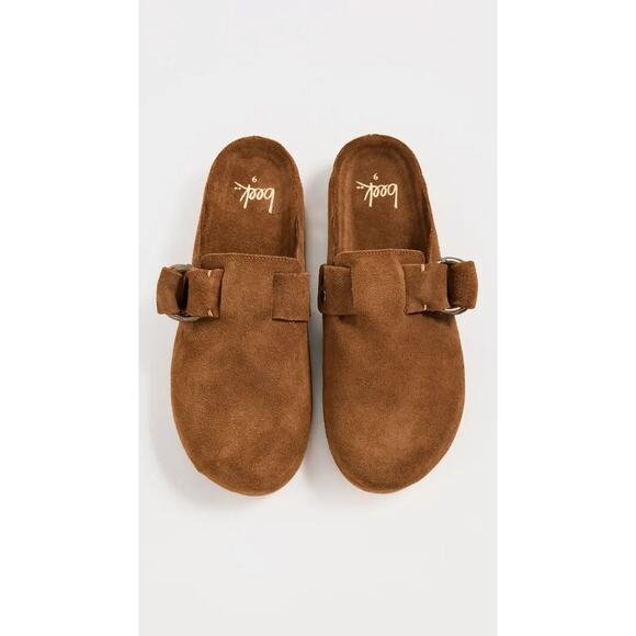 BEEK Chestnut Suede Vulture Clogs Mules NIB - Picture 1 of 6